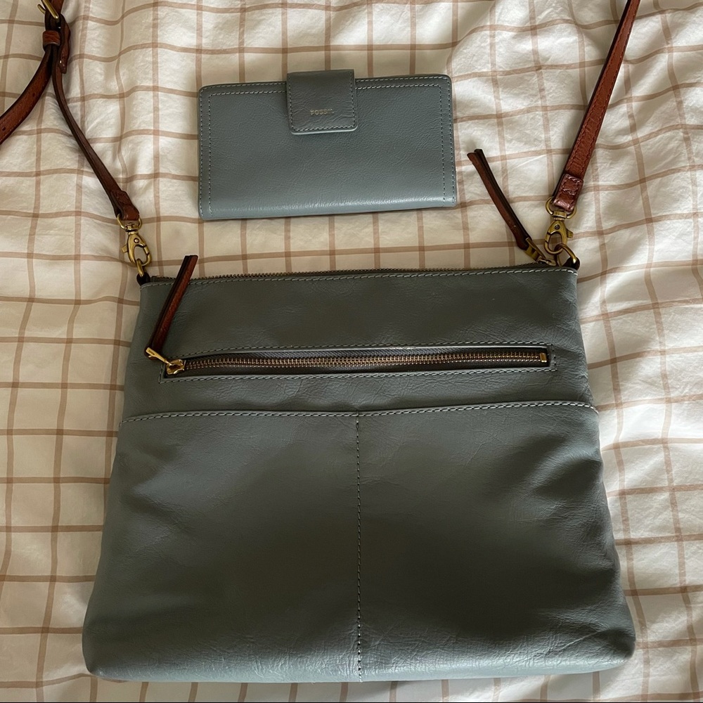 Fossil Fiona Leather Crossbody bag & Logan RFID leather bifold wallet